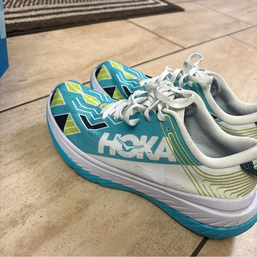 Hoka One One Men’s Ironman Kona Carbon X Sea Blue/White Womens Size 10 - Picture 6 of 16